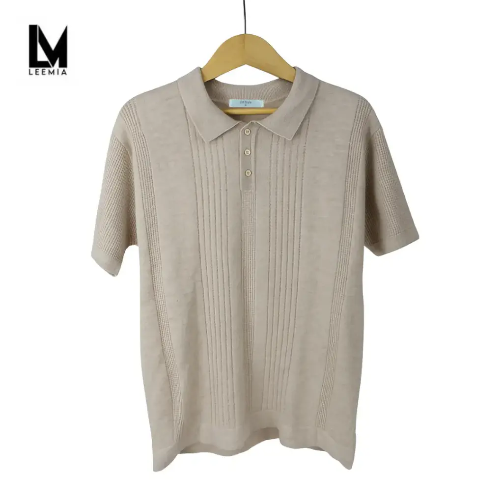Beige Collar T-Shirt